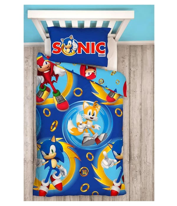 Sonic The Hedgehog Speed Knuckles Tails Sengetøy Sengesett 135x200+74x48cm