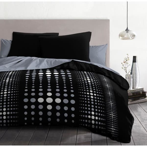 Steevy Microfiber Däcke Set - 1 täcke täckning 240x260 cm + 2 kuddväskor 63x63 cm - svart - Home Linen Passion