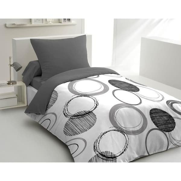 Audace Microfiber Däcke Set - 1 täcke täckning 140x200 cm + 1 örngott 63x63 cm - ljusgrå - Home Linen Passion