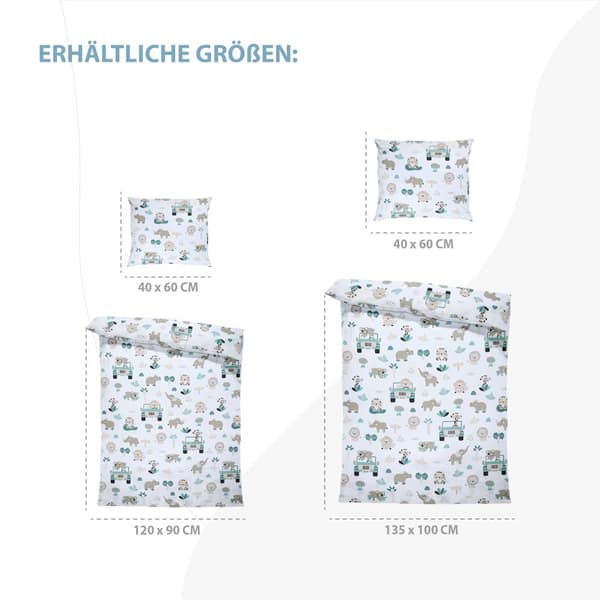 Babysängkläder set 90 x 120 cm - barnsängkläder Babysängkläder med örngott 60x40 gjorda av bomull Afrika