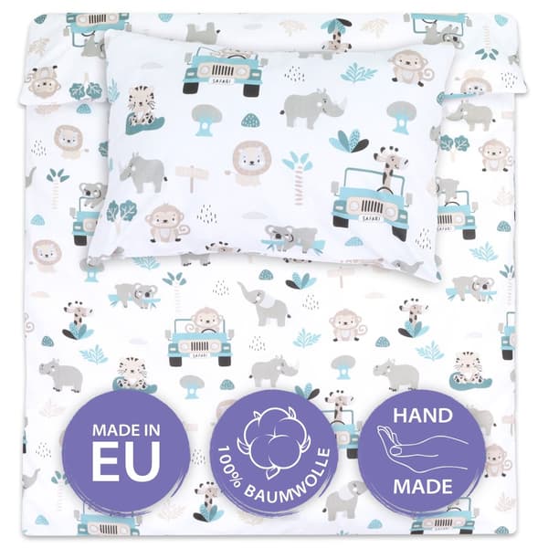 Babysängkläder set 90 x 120 cm - barnsängkläder Babysängkläder med örngott 60x40 gjorda av bomull Afrika