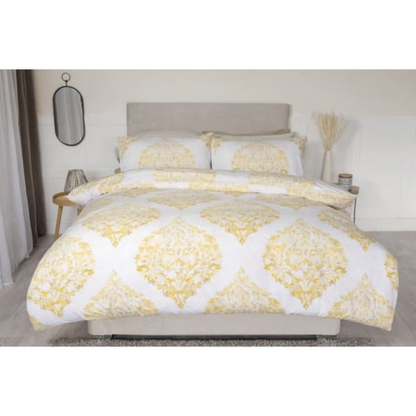 Belledorm Persia Duvet Cover Set White/Saffron Single