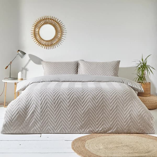 The Linen Yard Tuftade Chevron påslakan