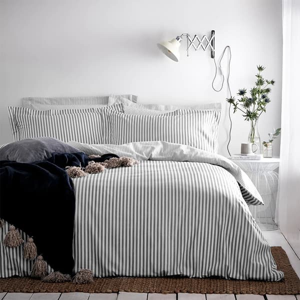 The Linen Yard Hebden Melange Stripe Duvet Cover Set