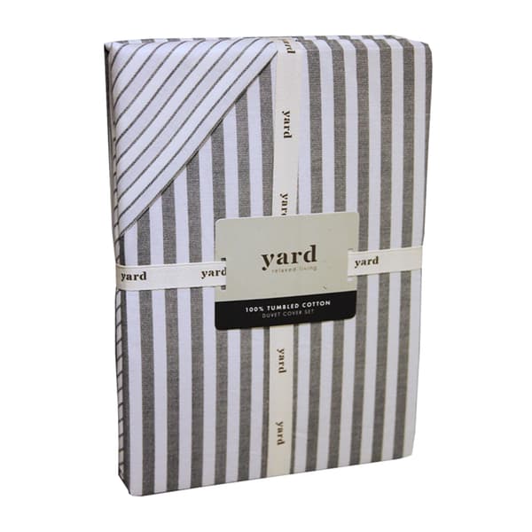 The Linen Yard Hebden Melange Stripe Duvet Cover Set