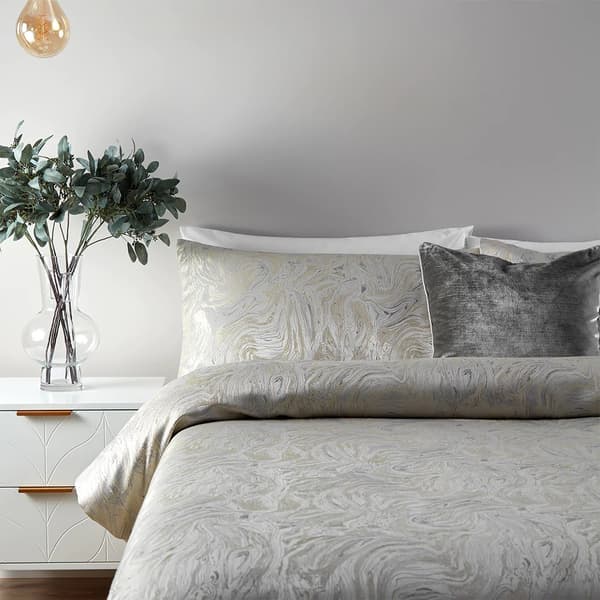 Paoletti Jacquard Marble Duvet Cover Set