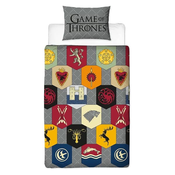 Game of Thrones Ikoner påslakan set Grey Single