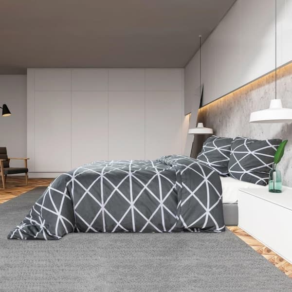 vidaXL sengetøj 200x200 cm bomuld grå