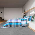 Miniatyrbillede 4 af 8: vidaXL sengetøj 200x200 cm bomuld blå og grå