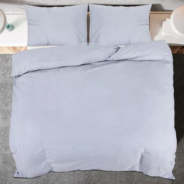 vidaXL Bäddset grå 200x200 cm bomull