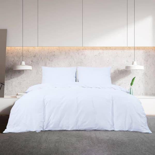 vidaXL Bäddset vit 135x200 cm bomull