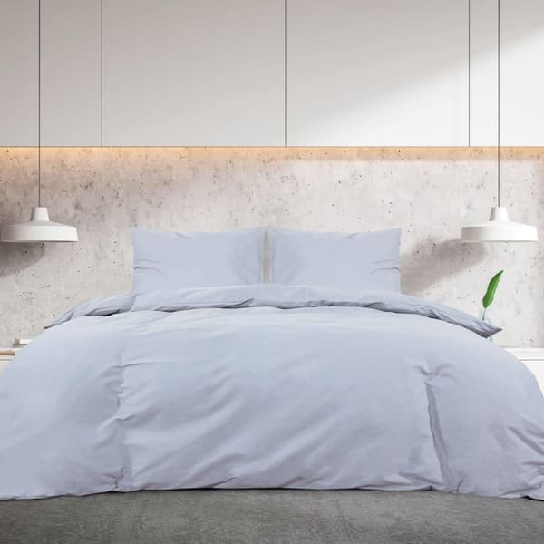 vidaXL sengetøj 240x220 cm bomuld grå