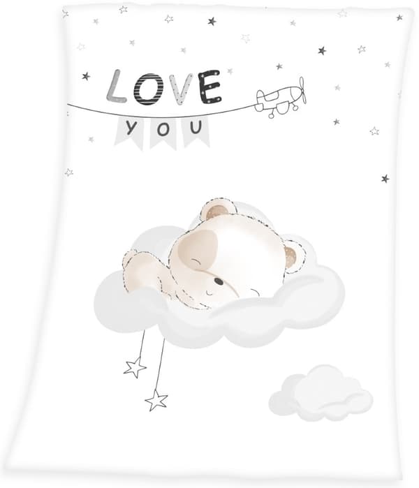 Babybest Sleeping little bear Fleecefilt - 75 x 100 cm