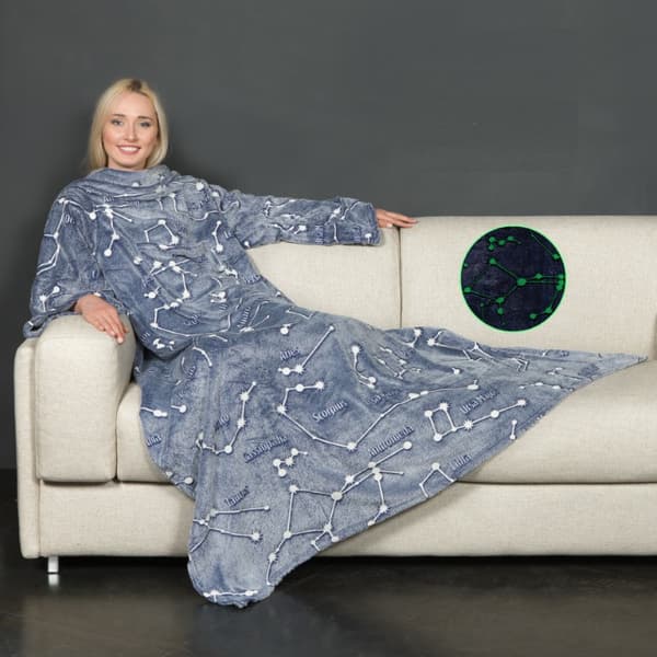 KANGURU Deluxe KONSTELLATIONER Glow Pläd och Filt 140 x 180 cm