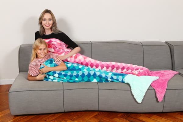 KANGURU Sirena Sjöjungfru Pläd /Filt , pink