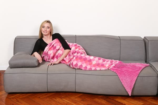KANGURU Sirena Sjöjungfru Pläd /Filt , pink