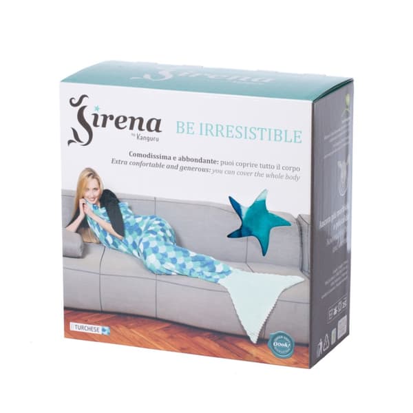 KANGURU Sirena  Sjöjungfru  Pläd/Filt, turkos
