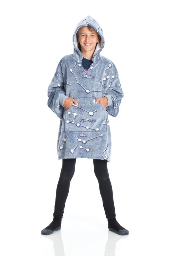 KANGURONE Glow Hoodie Pläd för barn, Konstellation