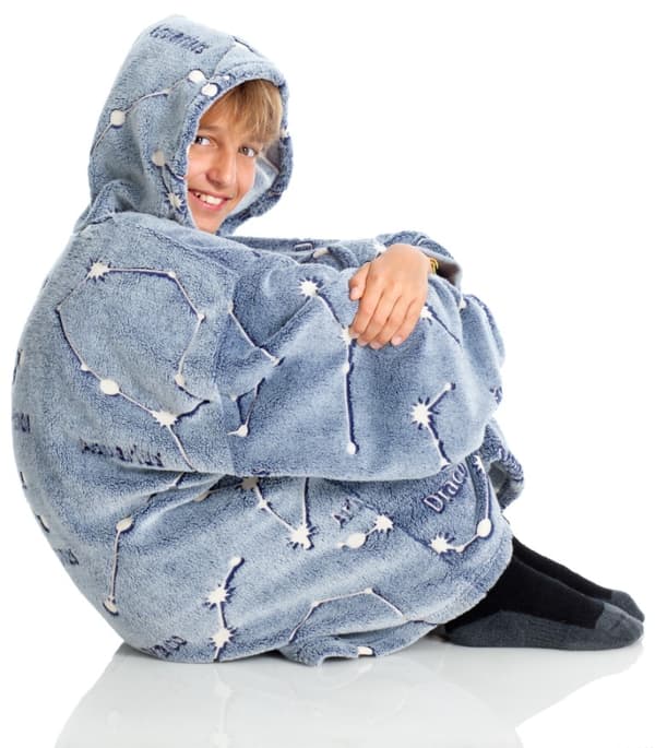 KANGURONE Glow Hoodie Pläd för barn, Konstellation