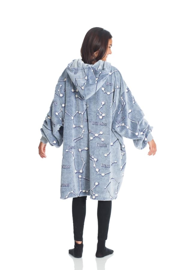 KANGURONE Glow Hoodie Pläd för vuxna, Konstellation