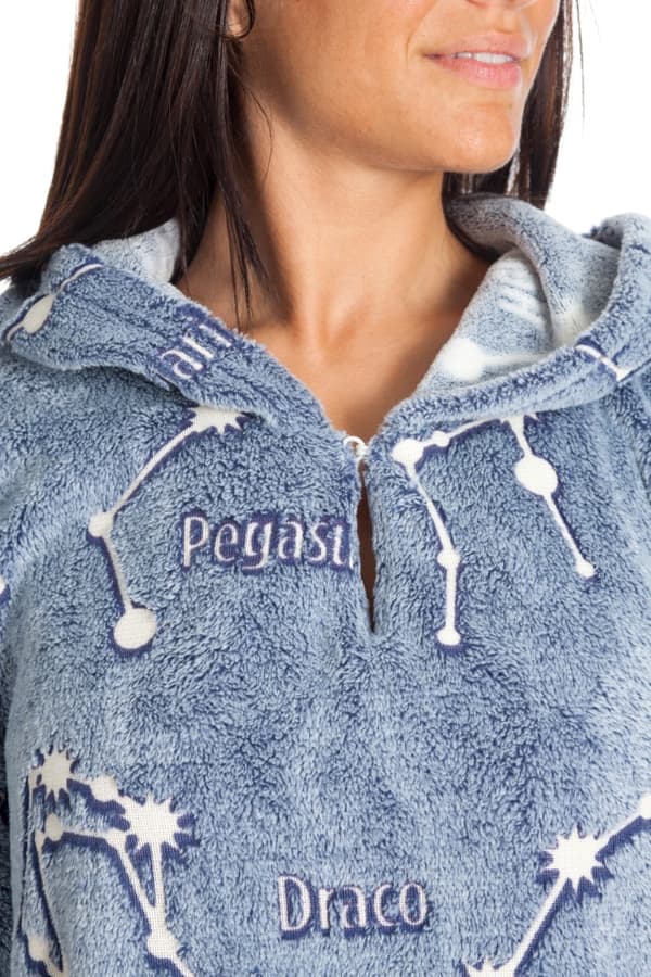 KANGURONE Glow Hoodie Pläd för vuxna, Konstellation