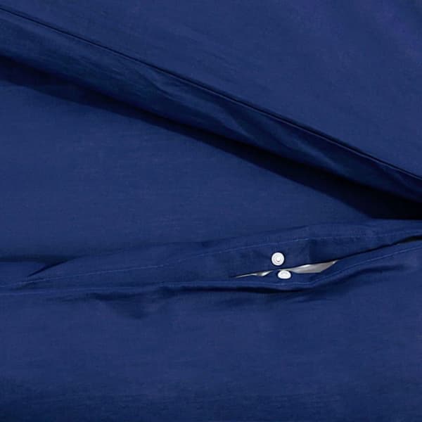vidaXL Sengesett marineblå 155x220 cm bomull