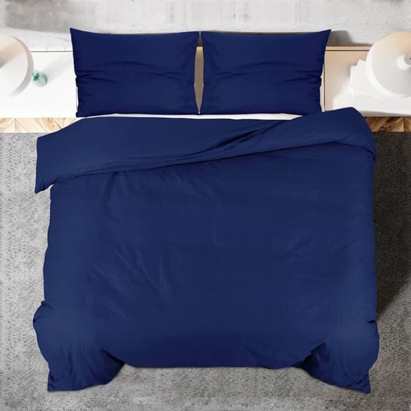 vidaXL Bäddset marinblå 260x220 cm bomull