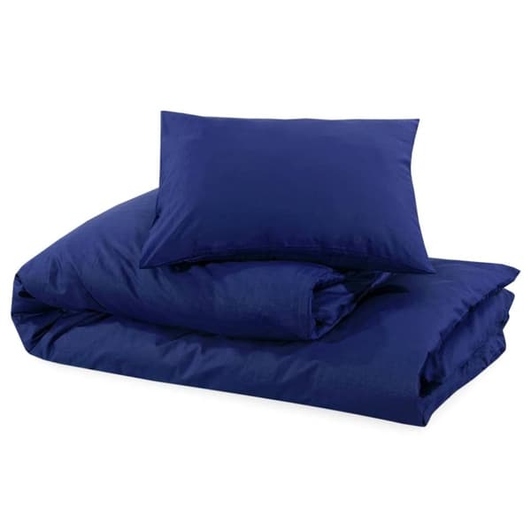 vidaXL Bäddset marinblå 260x220 cm bomull