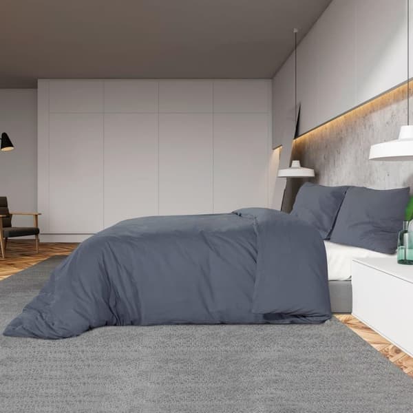 vidaXL sengetøj 140x200 cm bomuld antracitgrå