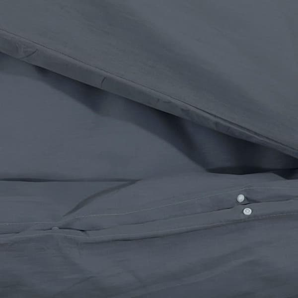 vidaXL sengetøj 140x200 cm bomuld antracitgrå