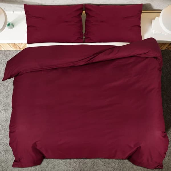 vidaXL sengetøj 225x220 cm let mikrofiberstof Bordeauxfarvet