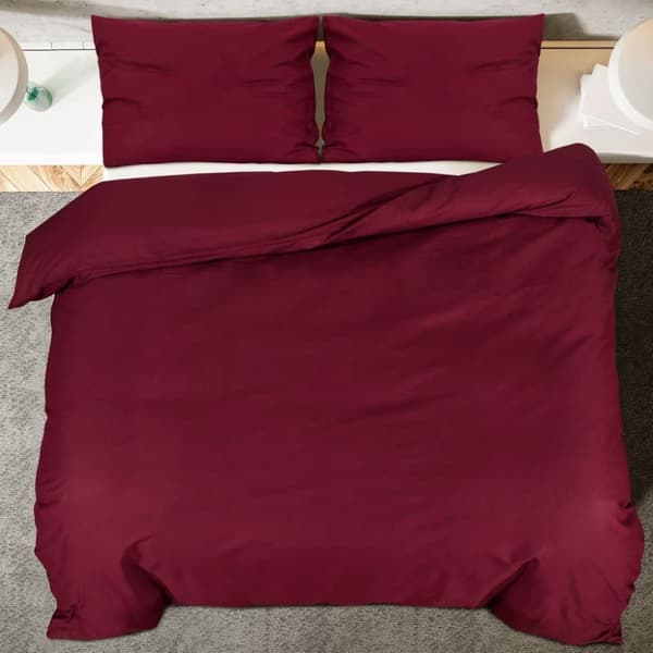 vidaXL sengetøj 200x200 cm let mikrofiberstof Bordeauxfarvet