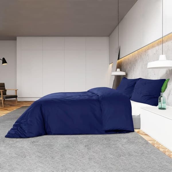 vidaXL Pussilakanasetti laivastonsininen 200x200 cm puuvilla