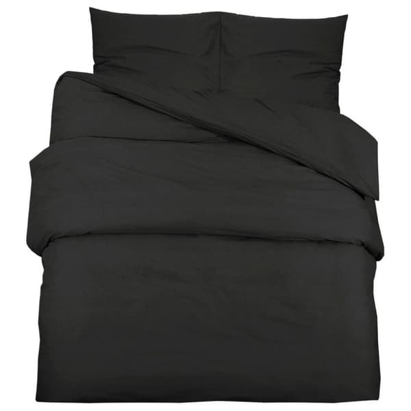 vidaXL sengetøj 260x220 cm let mikrofiberstof sort