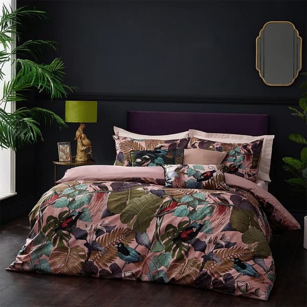 Wylder Moriyo Velvet Tropical Duvet Cover Set Dusky Blue Single