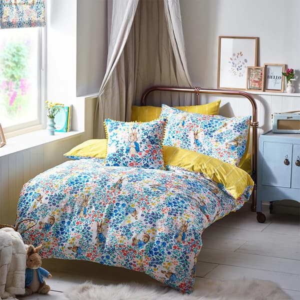 Peter Rabbit Florelli Cotton Duvet Cover Set Multicoloured Double
