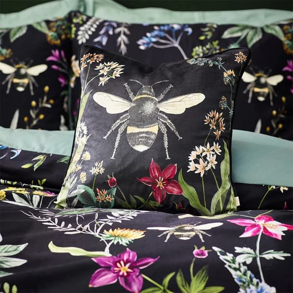 Wylder Midnight Bee Velvet Floral Duvet Cover Set