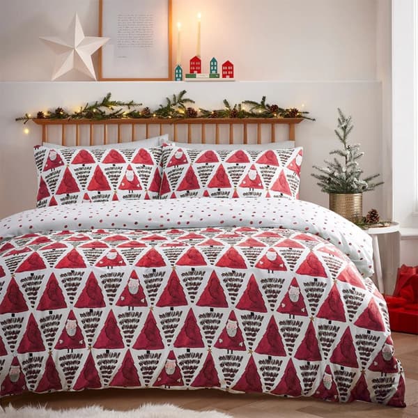Furn Hide + Seek Santa Claus-sæt med dynebetræk Red 120cm x 150cm