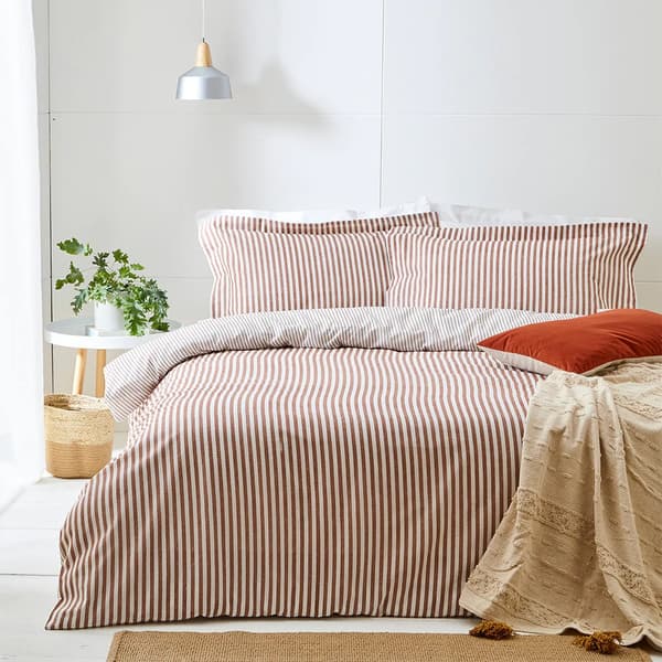 The Linen Yard Hebden Melange Stripe Duvet Cover Set