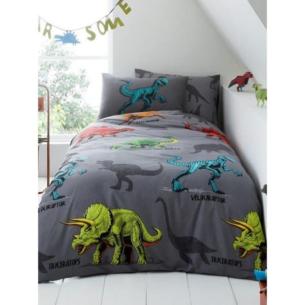 Dino Friends påslakan Multicoloured Single