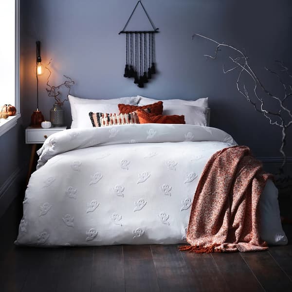 The Linen Yard Tuftade spöken Halloween Påslakan White Superking