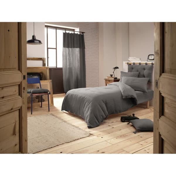 "Gaïa" "Cotton Gauze" påslakanpaket - Gaïa Granit - 3-delat förpackning för säng 90 x 190 cm (1 påslakan 140 x 200 + 1