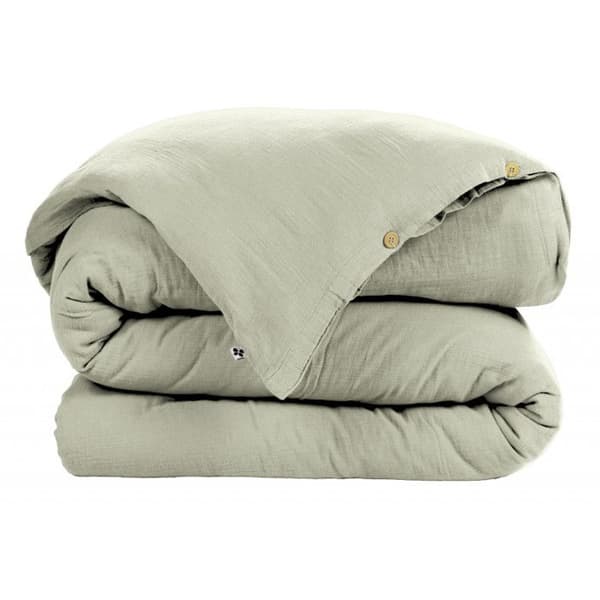 Påslakanspaket "Gaïa" "Cotton Gauze" - Gaïa Water Green - 4-delat paket för säng 140 x 190 cm (1 Påslakan 240 x 22