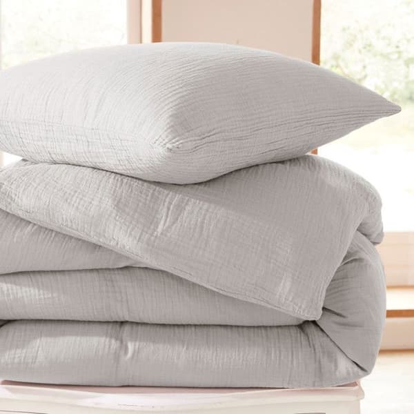 "Noah" bomullsgaze påslakanset 240 x 220 för dubbelsäng 140 till 160 cm - Pearl Cotton Gauze