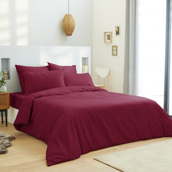 Rött påslakan 260 x 240 cm / 100 % bomull / 57 trådar/cm² för "King Size" dubbelsäng