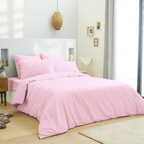 Rosa påslakan 260 x 240 cm / 100 % bomull / 57 trådar/cm² för "King Size" dubbelsäng