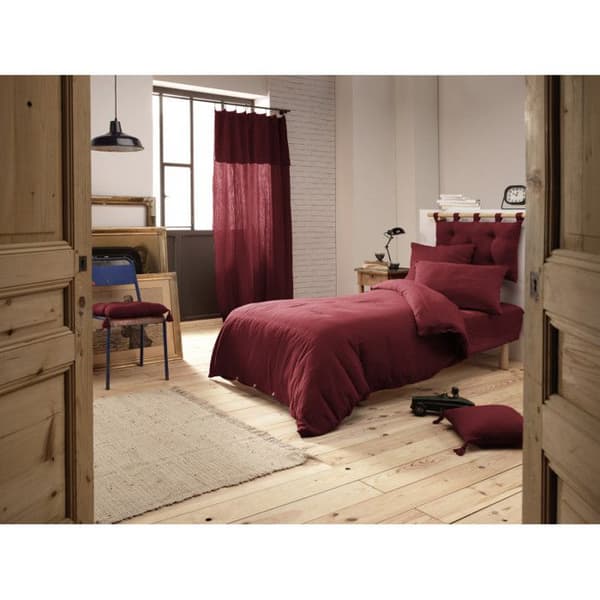 Påslakanpaket "Gaïa" "Cotton Gauze" - Gaïa Lie de Vin - 3-delat förpackning för säng 90 x 190 cm (1 Påslakan 140 x 200