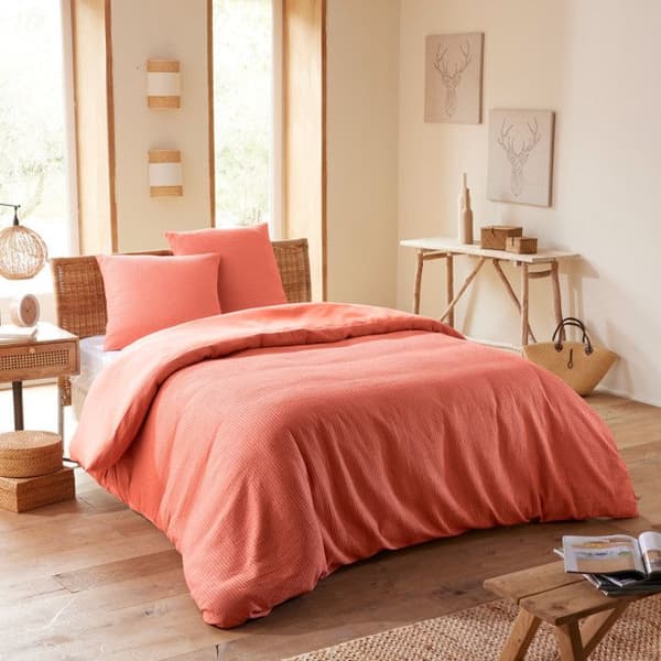 "Honeycomb" påslakanset 260 x 240 för "King Size" dubbelsäng 160 till 180 cm - Blush honeycomb