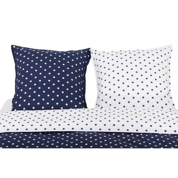 Överdragset Pois Blå - 100% Bomull / 57 Trådar/cm² - Blå - Överdragset 200 x 200 cm + 2 Kuddöverdrag 65 x 65 cm
