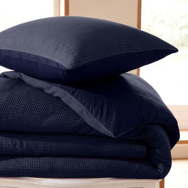 "Honeycomb" påslakanset 260 x 240 för "King Size" dubbelsäng 160 till 180 cm - Night Blue Honeycomb